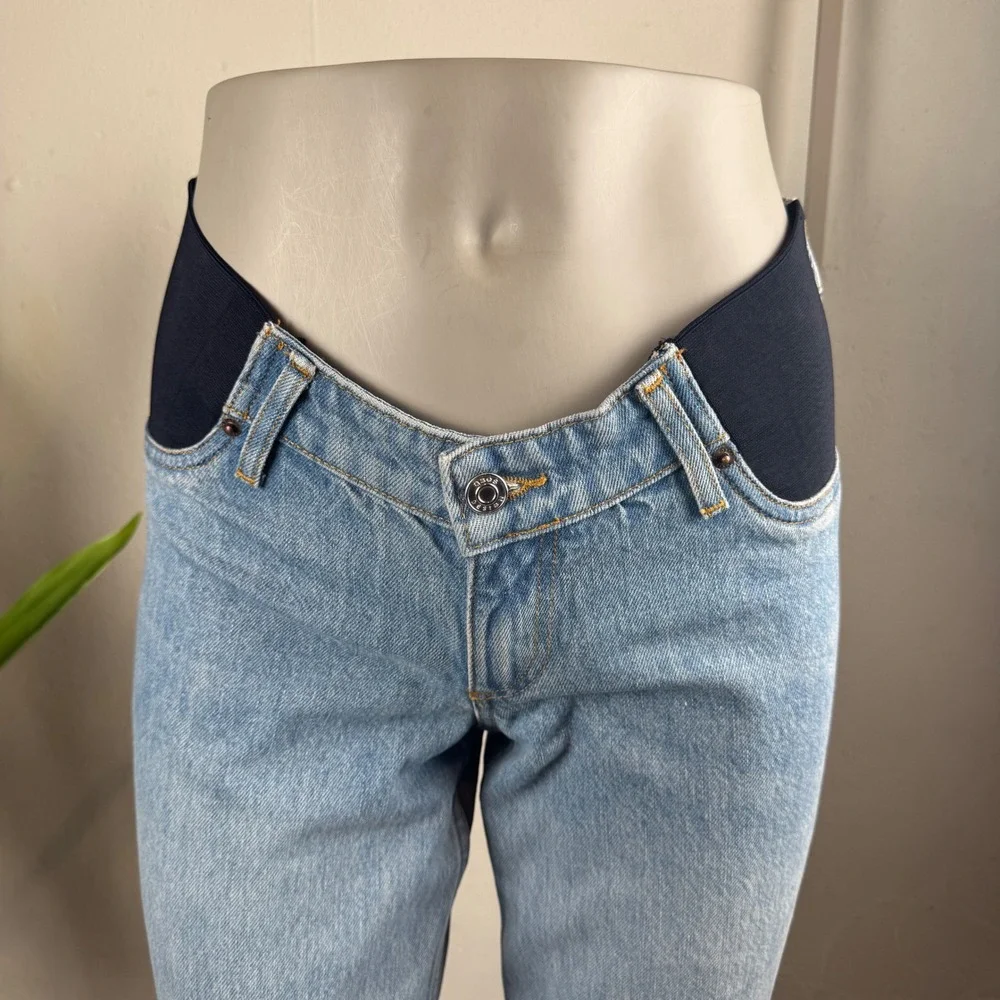 ASOS Maternity Jeans Women US 4 Light Blue 100% Cotton Straight Leg Denim Casual